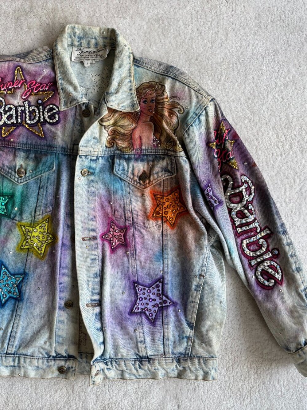 Vintage Barbie Denim Jacket Tony Alamo Size L - Picture 4 of 4
